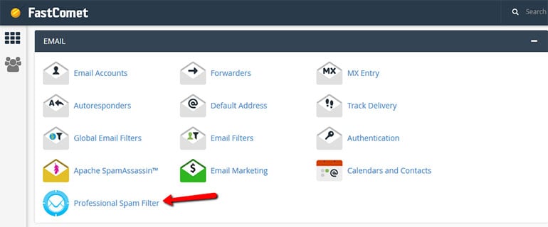 Professional Spam Filter cPanel FastComet
