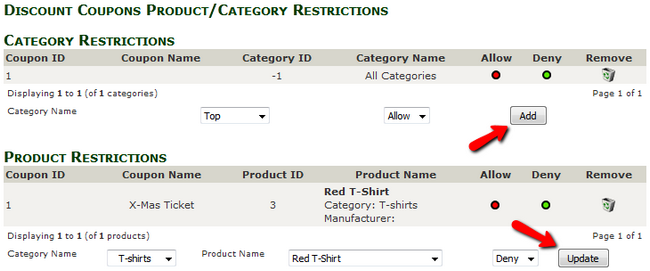 Restricting the discount Coupon to certain Products