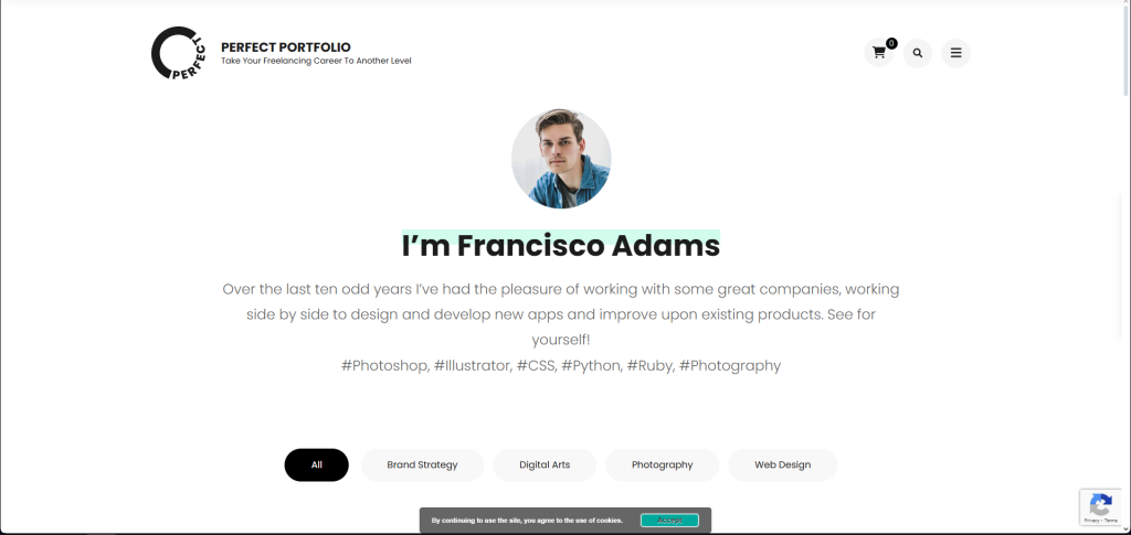 FastComet WordPress Website Types Perfect Portfolio Example
