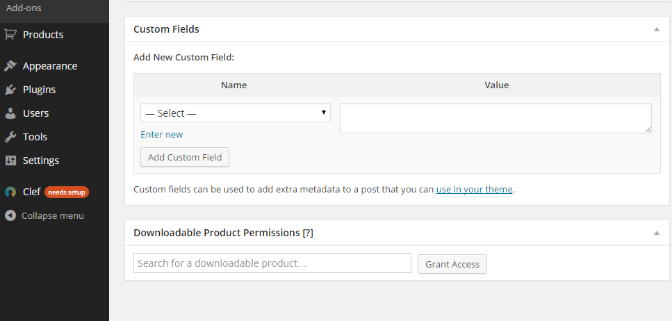 configuring the custom fields