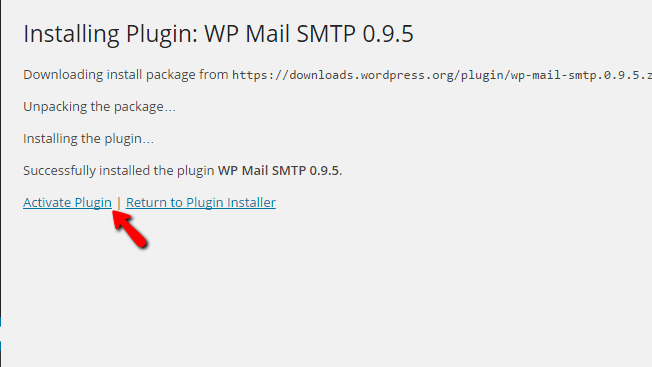 installing the wp mail smtp plugin